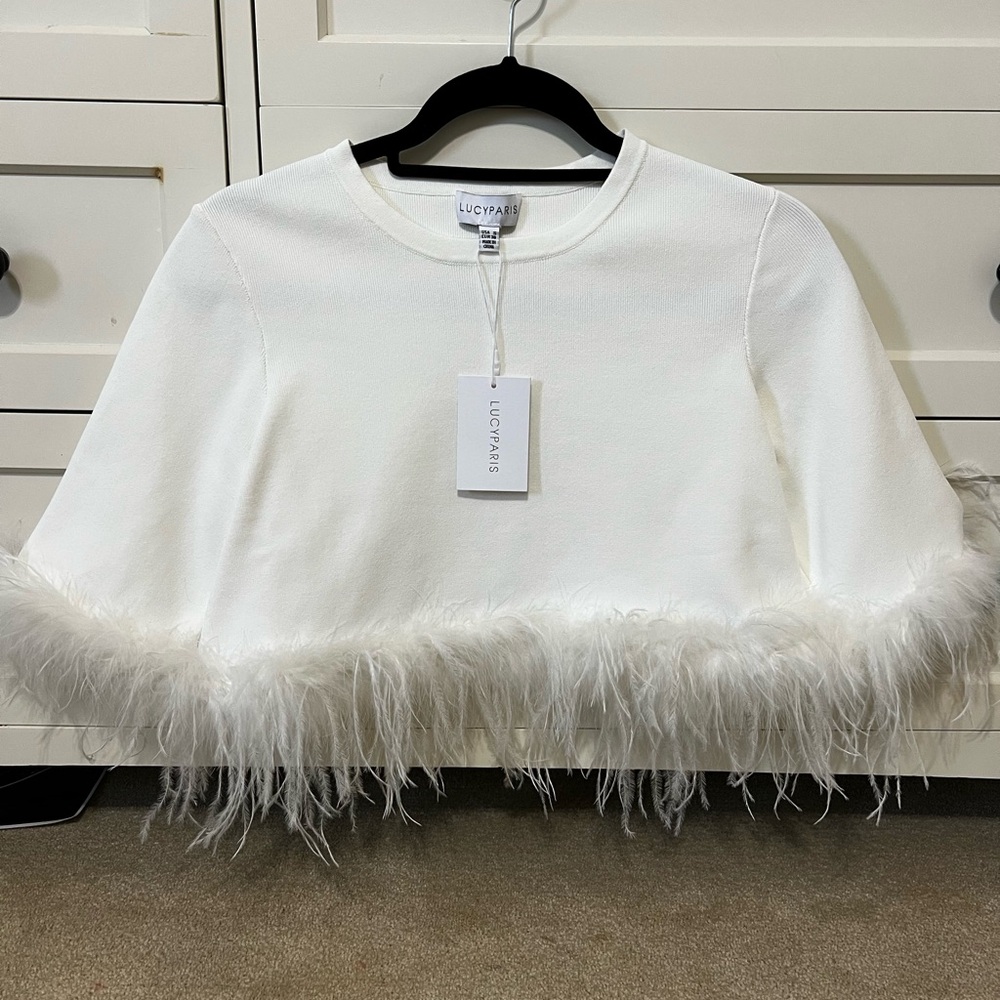 Falling Snow Feather Sweater